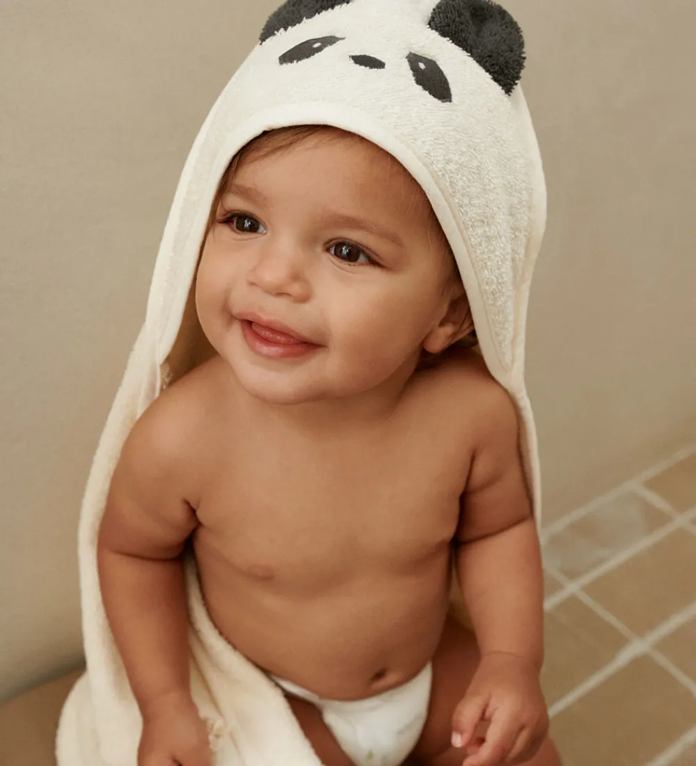 Liewood Babyhåndklæde- Og Poncho|Håndklæder|Babyhåndklæde - 70x70 cm - Albert - Panda Creme De