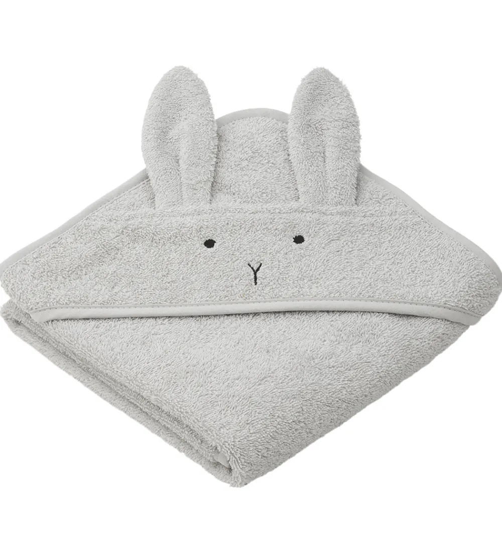Liewood Babyhåndklæde- Og Poncho|Håndklæder>Babyhåndklæde - 70x70 cm - Albert - Rabbit Grå