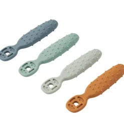 Børn Liewood Børnebestik|Babyskeer>Babyskeer - Silikone - 4-pak - Caelia - Whale Blue Multi