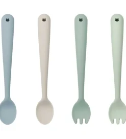 Børn Liewood Børnebestik|Børnebestik - 4-Pak - Silikone - Shea - Dusty Mint