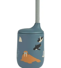 Liewood Kop Og Tudekop>Kop m. Sugerør - Silikone - Ellis - Arctic Sea/Ocean Vie