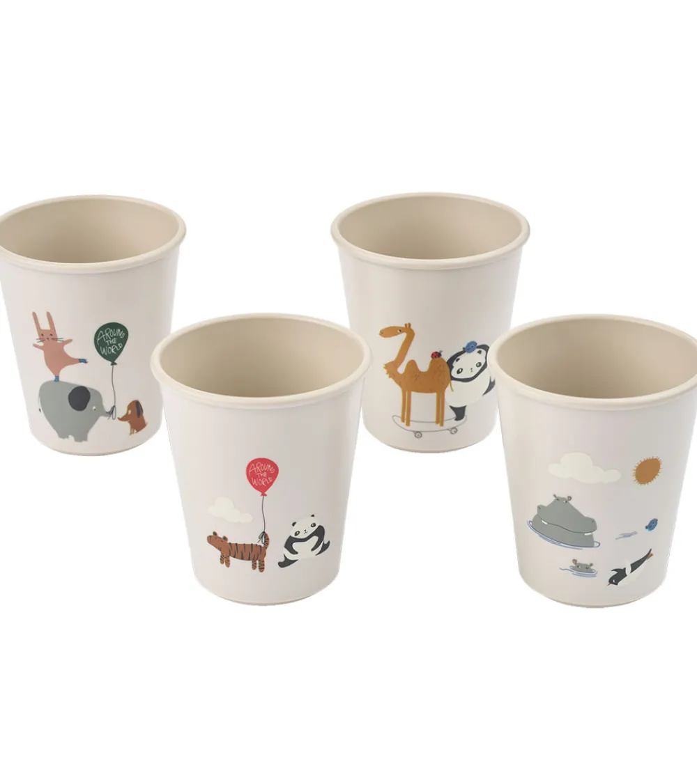 Liewood Spisetid|Kop Og Tudekop|Kopper - 4-pak - Lana - Around The World/Sandy