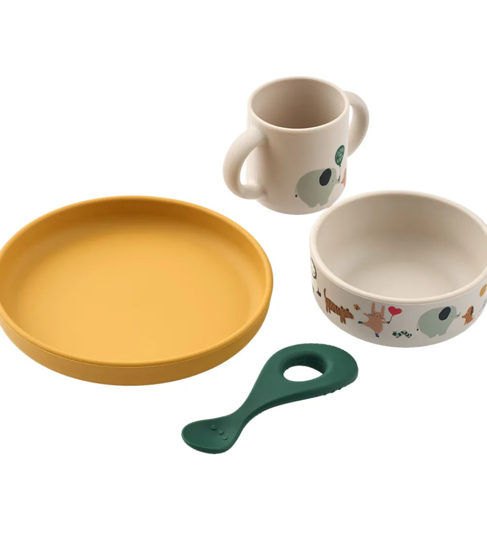 Liewood Spisetid|Spisesæt|Spisesæt - Silikone - 4 dele - Vivi - Around The World/S