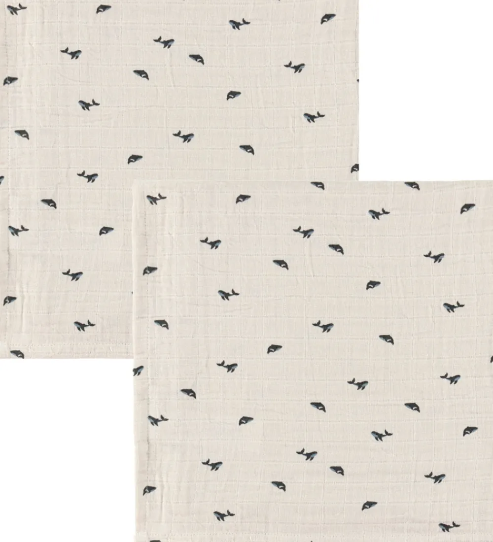 Liewood Stofbleer|Pusletid>Stofbleer - Musselin - 2-Pak - Lewis - Mini Whale/Sandy