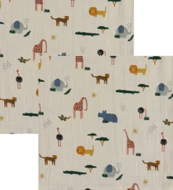 Liewood Stofbleer|Pusletid>Stofbleer - Musselin - 2-pak - 65x65 cm - Lewis - Safari