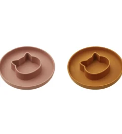 Liewood Tallerkener|Tallerken - Cat - 2-pak - Silikone - Dark Rose/Mustard M