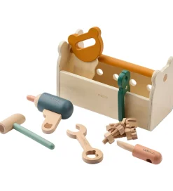 Liewood Trælegetøj|Rolleleg|Trælegetøj - Værktøjskasse - Luigi - Green Garden Multi