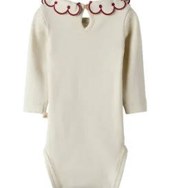 Børn Lil Atelier Bodyer>Lil' Atelier Body L/Æ - NmfFundo - Turtledove/ Red Dahila