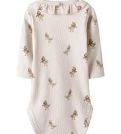 Børn Lil Atelier Bodyer>Lil' Atelier Body L/Æ - Rib - NbfLavo - Almost Mauve/Goose
