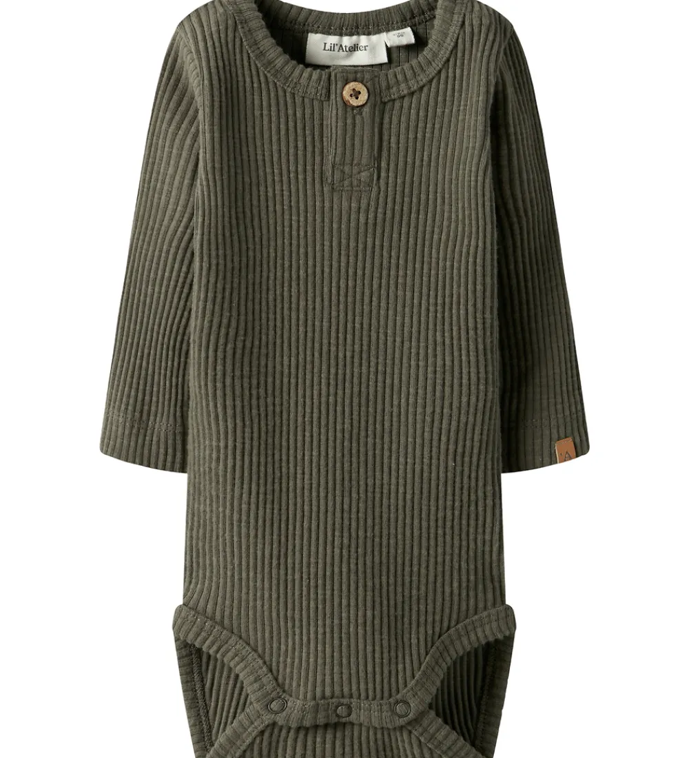Børn Lil Atelier Bodyer|Lil' Atelier Body L/Æ - Rib - NbmRajo - Sea Turtle