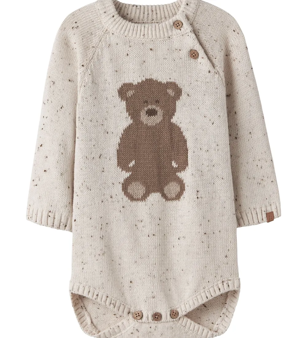 Børn Lil Atelier Bodyer|Lil' Atelier Body L/Æ - Strik - NbnGalto - Turtledove/Teddy