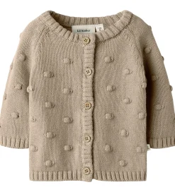 Børn Lil Atelier Striktrøjer|Lil' Atelier Cardigan - Strik - NbfEmlen - Oxford Tan