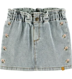 Børn Lil Atelier Nederdele>Nederdel - NmfDarlee - Medium Blue Denim/Flower Emb