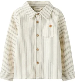 Børn Lil Atelier Skjorter|Skjorte - NmmFelixo - Turtledove/Sepia Tint