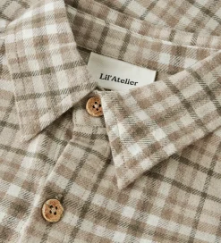 Børn Lil Atelier Skjorter|Skjorte - NmmRebel - Sepia Tint