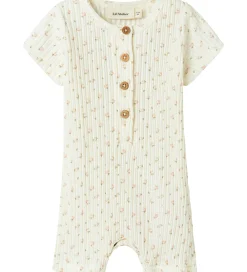 Børn Lil Atelier Sommerdragter|Lil' Atelier Sommerdragt - Rib - NbfHulla - Coconut Milk m. Blom