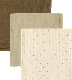 Lil Atelier Pusletid|Stofbleer>Stofbleer - 3-pak - Musselin - NbnIsley - Turtledove