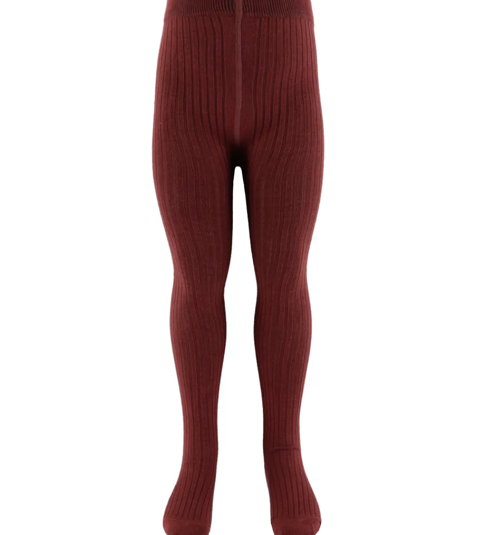 Børn Lil Atelier Strømpebukser>Strømpebukser - Rib - NmfIlso - Hot Chocolate