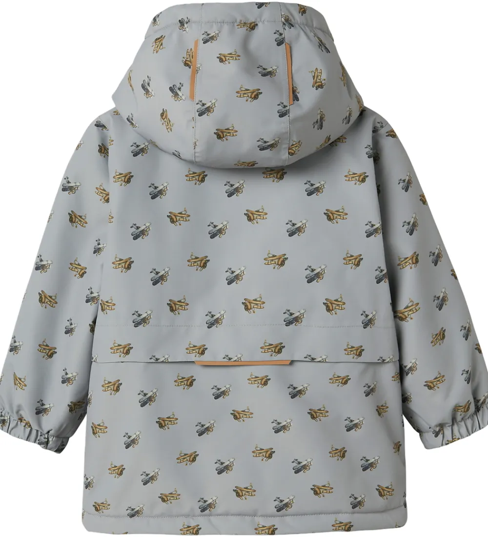 Børn Lil Atelier Vinterjakker|Lil' Atelier Vinterjakke - NmmLasnow10 - Ultimate Grey/Airplanes