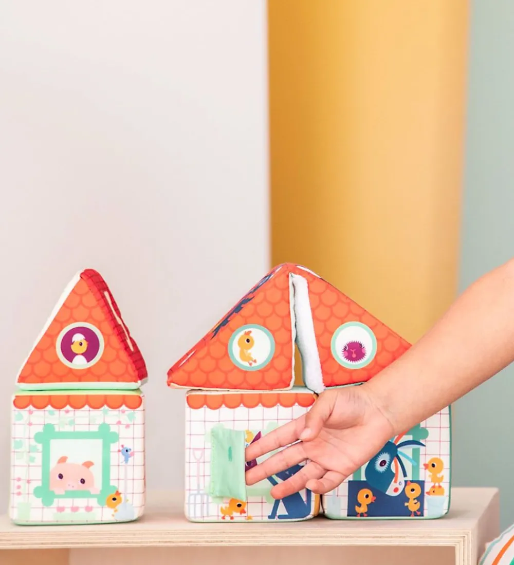 Lilliputiens Stablelegetøj|Stableklodser - Farm House Stacking Cubes