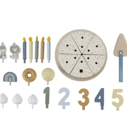 Little Dutch Trælegetøj|Legemad>Fødselsdagskage - 26 Dele - Træ - Blå