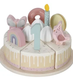 Little Dutch Trælegetøj|Legemad|Fødselsdagskage - 26 Dele - Træ - Rosa