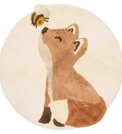 Little Dutch Tæpper|Gulvtæpper>Gulvtæppe - 110x110 cm - Beige m. Ræv/Bi