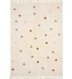 Little Dutch Tæpper|Gulvtæpper>Gulvtæppe - 120x170 cm - Beige m. Blå Prikker