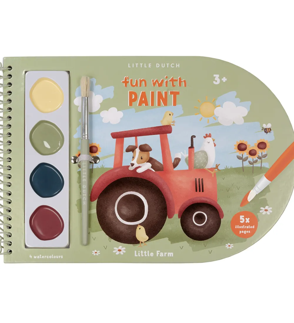 Little Dutch Malebog|Malebog m. Vandfarver/Pensel - Little Farm
