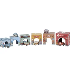 Little Dutch Trælegetøj|Stablekasser m. 6 Biler - Træ - Multi