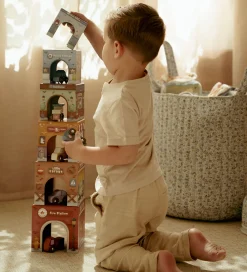 Little Dutch Trælegetøj|Stablekasser m. 6 Biler - Træ - Multi