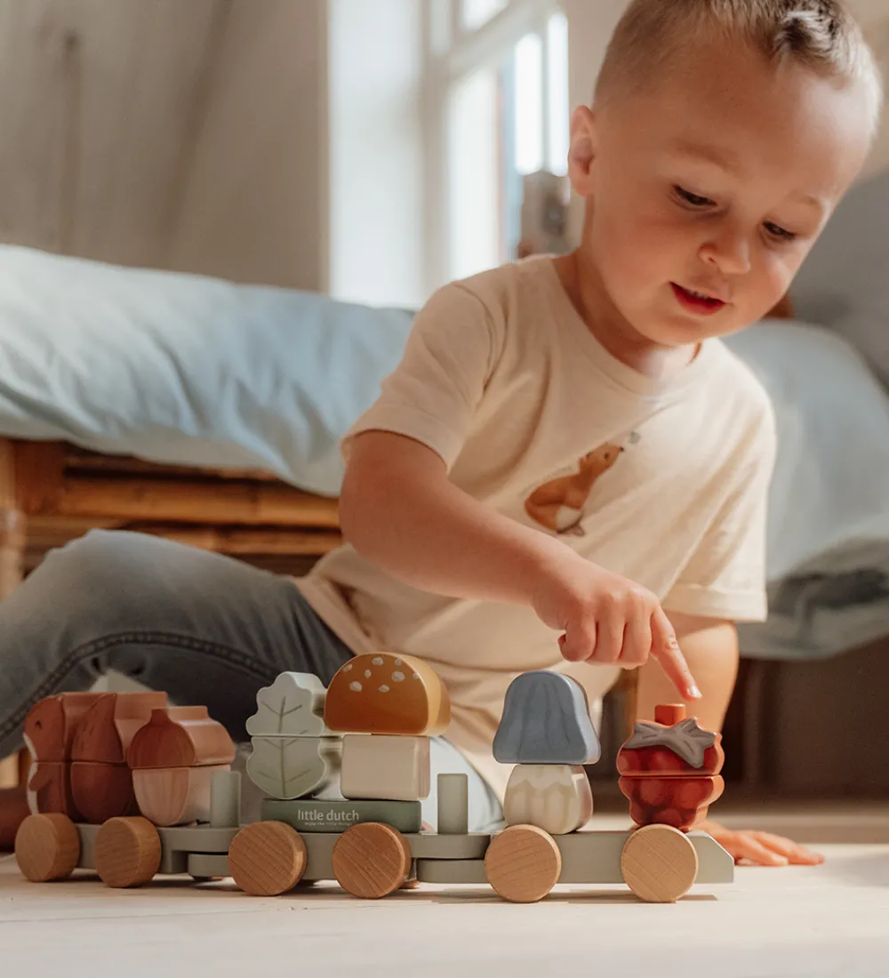 Little Dutch Stablelegetøj>Stabletog - Træ - 18 Dele - Forest Friends