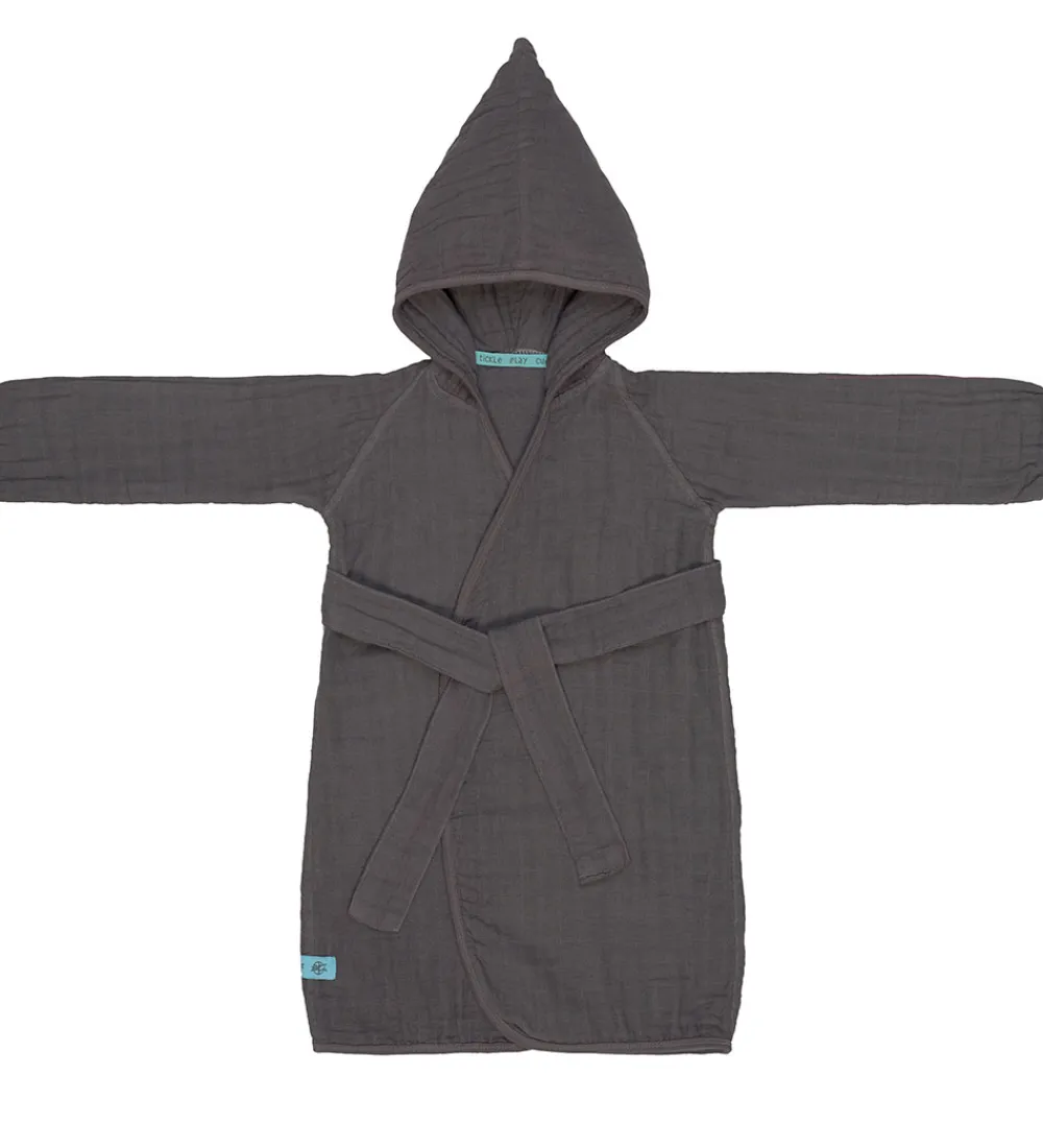 Børn Lässig Badekåber|Badekåbe - Musselin - 12-18 mdr - Anthracite