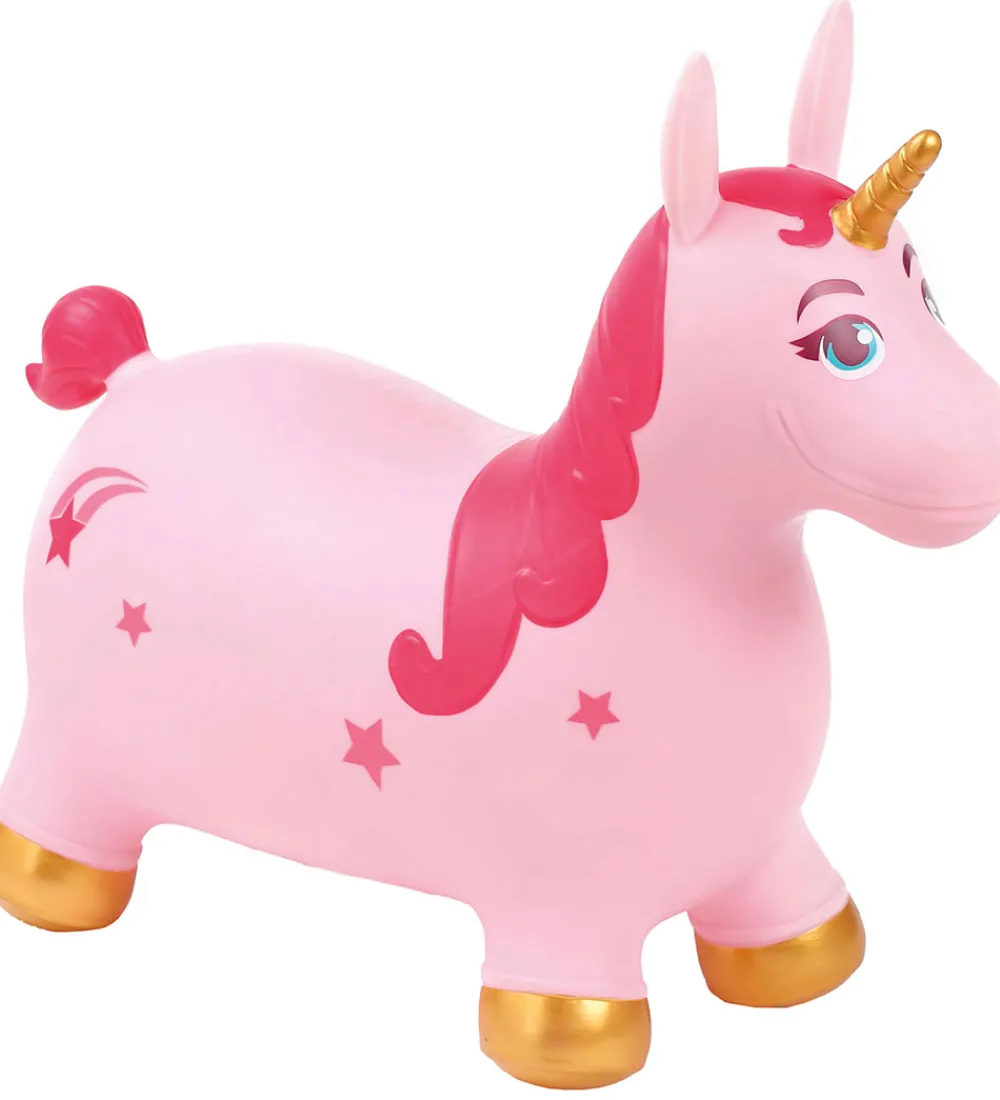 Ludi Tumledyr|Motorisk Legetøj|Hoppedyr - Enhjørning - Pink/Guld