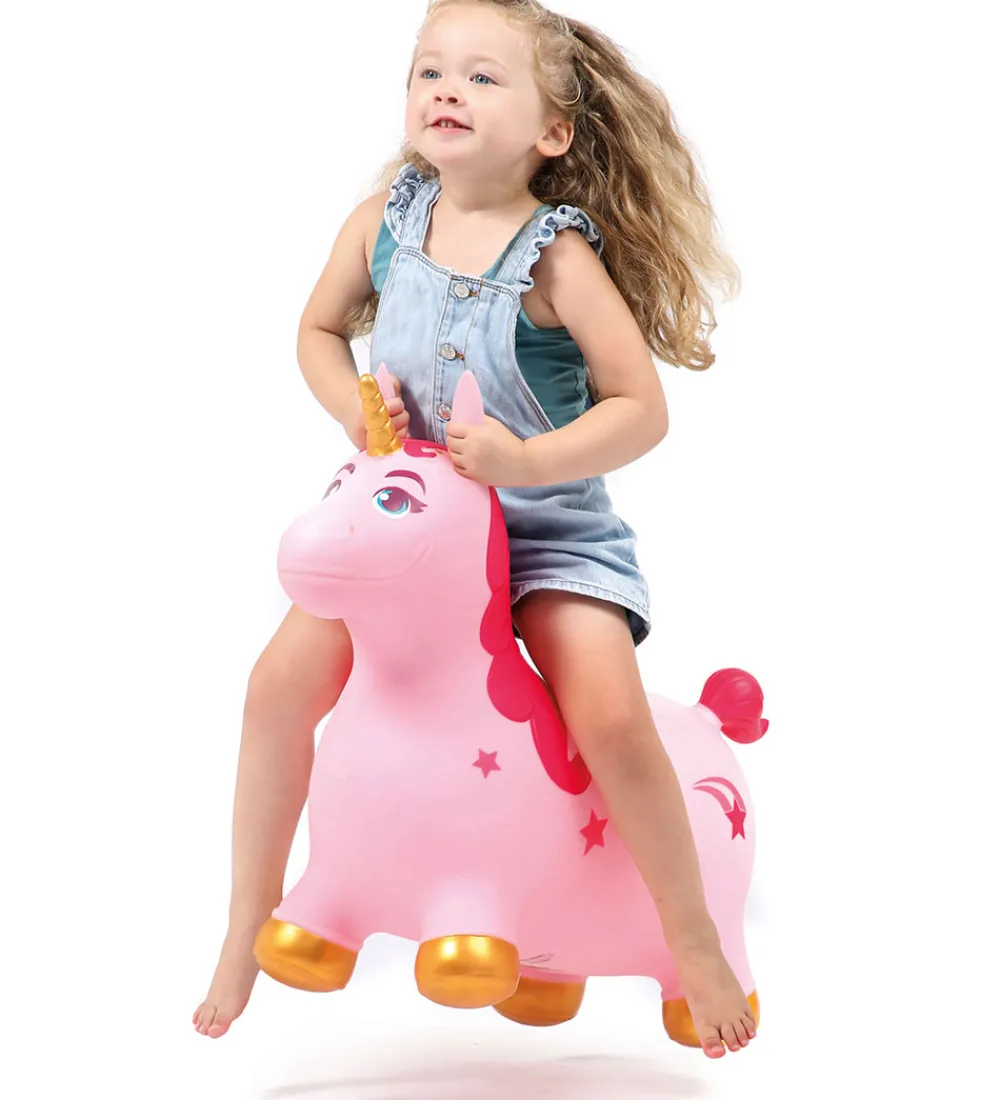 Ludi Tumledyr|Motorisk Legetøj|Hoppedyr - Enhjørning - Pink/Guld