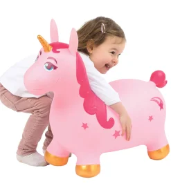 Ludi Tumledyr|Motorisk Legetøj|Hoppedyr - Enhjørning - Pink/Guld