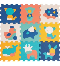 Ludi Legetæpper Og Legegulve|Skumgulv - Med Dyr - 9 stk. - Multi