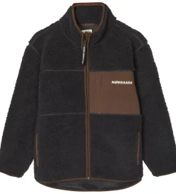 Børn Mads Nørgaard Fleece>Fleecejakke - Teddy - Jeffo - Jet Black m. Brun