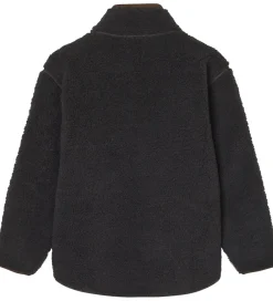Børn Mads Nørgaard Fleece>Fleecejakke - Teddy - Jeffo - Jet Black m. Brun