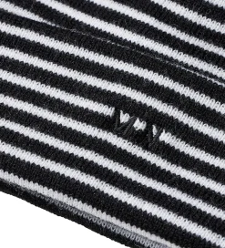 Børn Mads Nørgaard Huer Og Hatte|Hue - Strik - Isak Ambas Stripe - Sort/Hvid