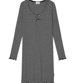 Børn Mads Nørgaard Kjoler>Kjole - Rib - Viskose - Tikina - Black/Vanilla Ice