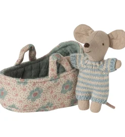 Maileg Dukker Og Tilbehør>Babymus i Babylift - Blå