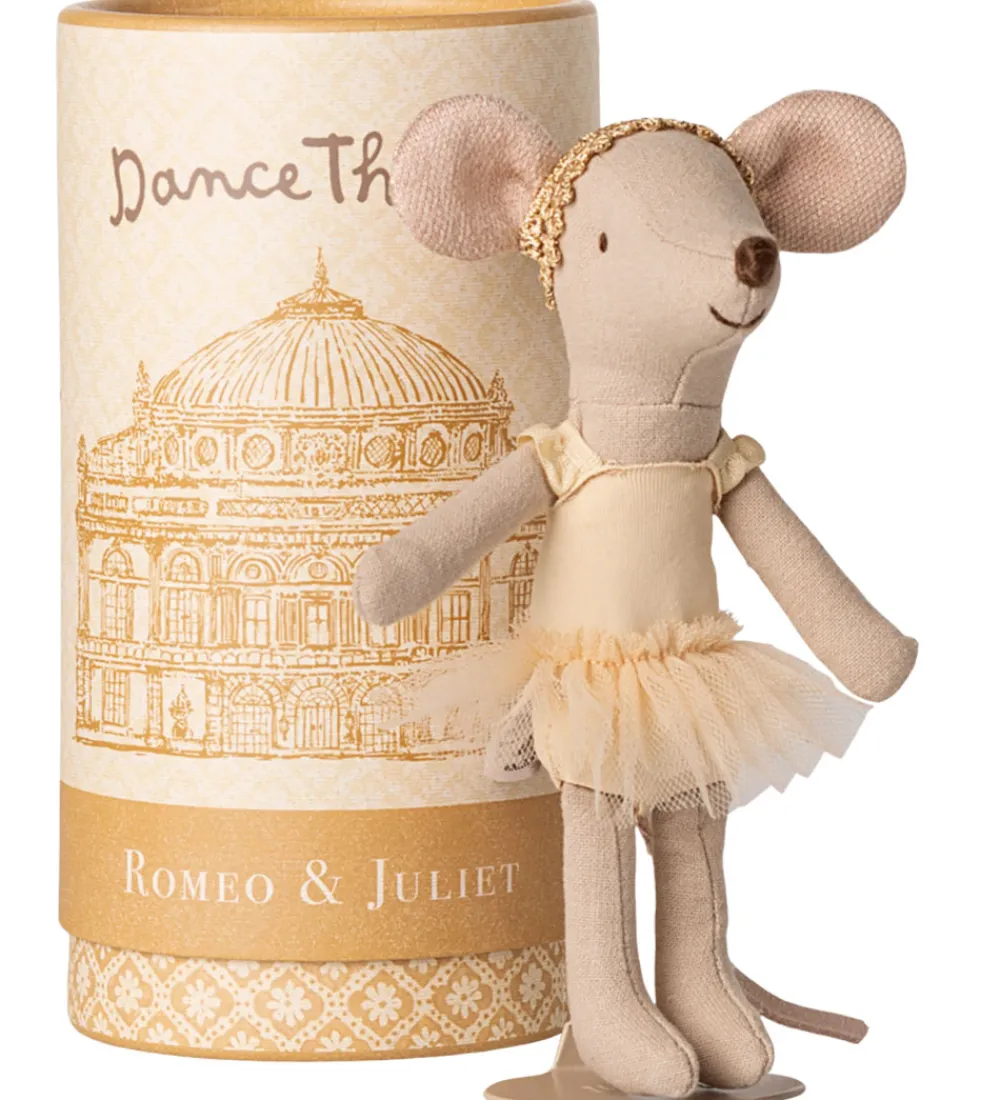 Maileg Dukker Og Tilbehør|Balletdanser Mus m. Stativ - Julie - Storesøster - Beige