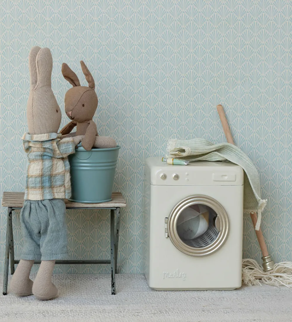 Maileg Dukker Og Tilbehør>Hare - Micro - Strikket Dragt - Brun/Blå