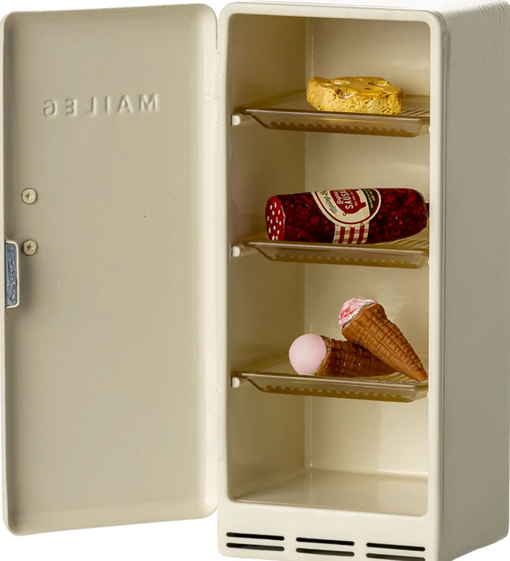 Maileg Dukker Og Tilbehør|Køleskab - Mus - Råhvid