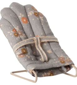 Maileg Dukker Og Tilbehør|Miniature Skråstol - My - Blå m. Blomster