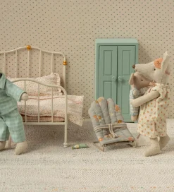 Maileg Dukker Og Tilbehør|Miniature Skråstol - My - Blå m. Blomster