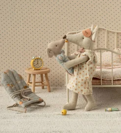 Maileg Dukker Og Tilbehør|Miniature Skråstol - My - Blå m. Blomster