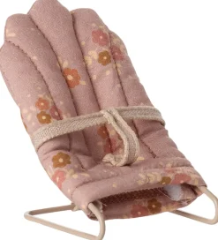 Maileg Dukker Og Tilbehør|Miniature Skråstol - My - Rosa m. Blomster