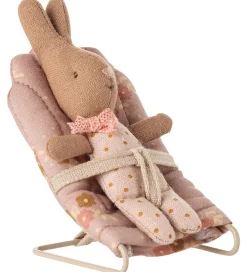 Maileg Dukker Og Tilbehør|Miniature Skråstol - My - Rosa m. Blomster